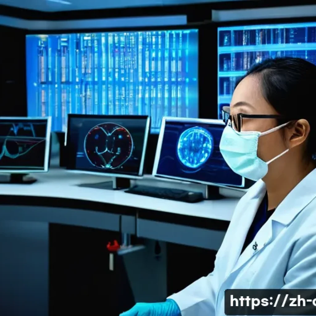 임상병리사와 환자 개인정보 보호 - **Prompt 1: The Diligent Data Guardian**
"A close-up, highly detailed shot of a female medical l...