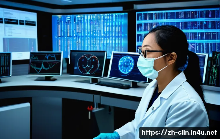 임상병리사와 환자 개인정보 보호 - **Prompt 1: The Diligent Data Guardian**
    "A close-up, highly detailed shot of a female medical l...