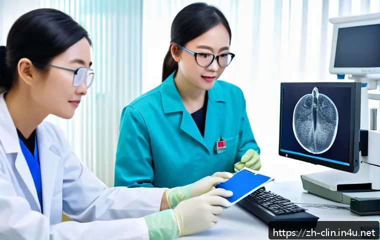 임상병리사 자격증 취득 후 진로 - A modern clinical pathology laboratory inside a large general hospital in China, featuring advanced ...