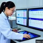 임상병리사와 병원 행정의 관계 - A modern hospital pathology lab scene showing a clinical pathologist and hospital administrative sta...